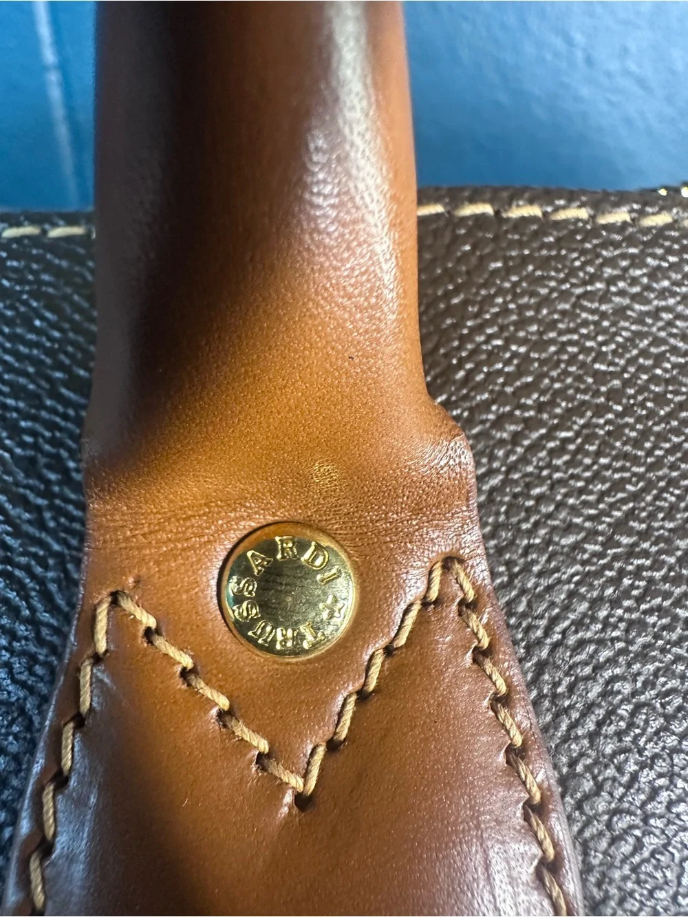 Vintage Brown Trussardi Collezione Crespo Boston Duffle Travel Bag Made In Italy